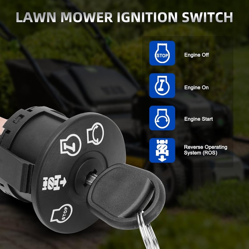 AUTOBABA Lawn Mower Ignition Switch 4 Position with Key 7 terminals Compatible with Husqvarna AYP Craftsman Poulan Sears Lawn Mower Rider Replace# 193350 532193350 - Image 5